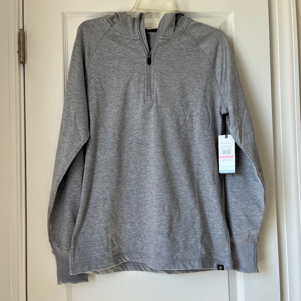 New Women’s Gaiam Fitness Slim Fit Hoodie Sleet Heather Size S